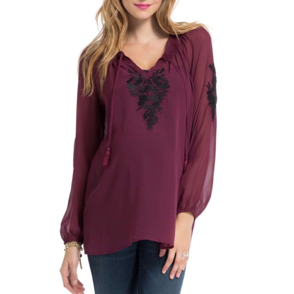 Jessica Simpson Embroidered Floral Top