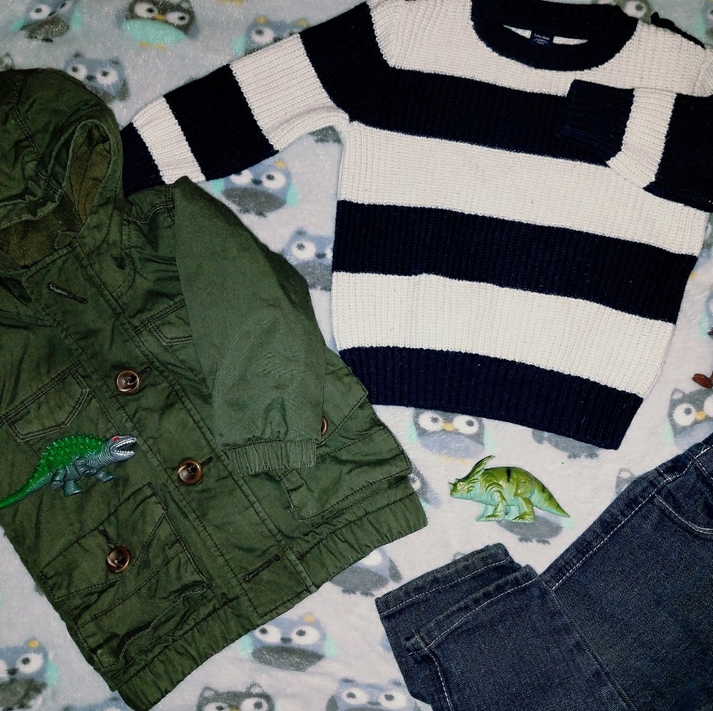 3 piece Boys Striped Baby Gap Knit Sweater