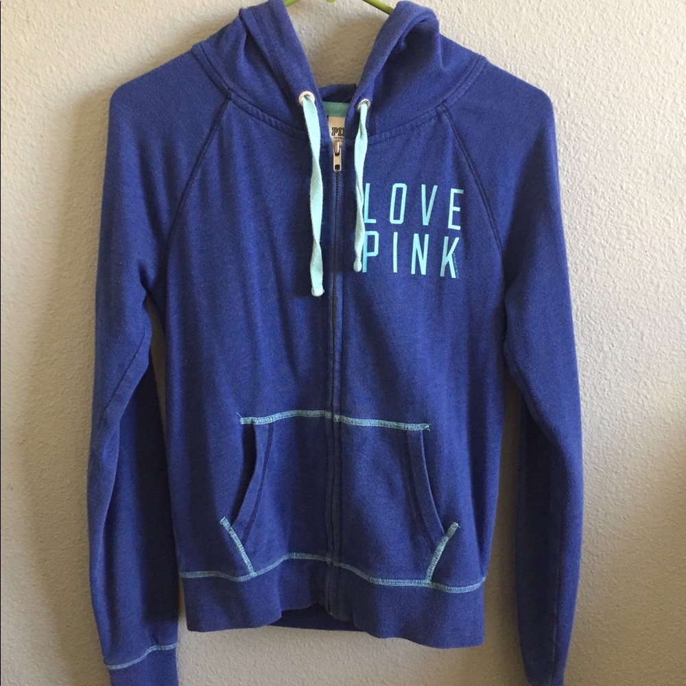 Victoria's Secret PINK Blue Zip Up Hoodie
