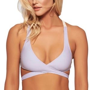 L*space Joey wrap top with crochet back