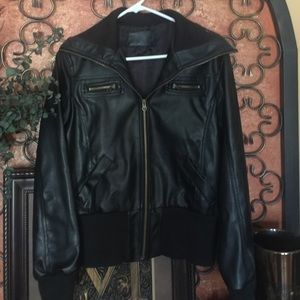 Pleather bomber style jacket
