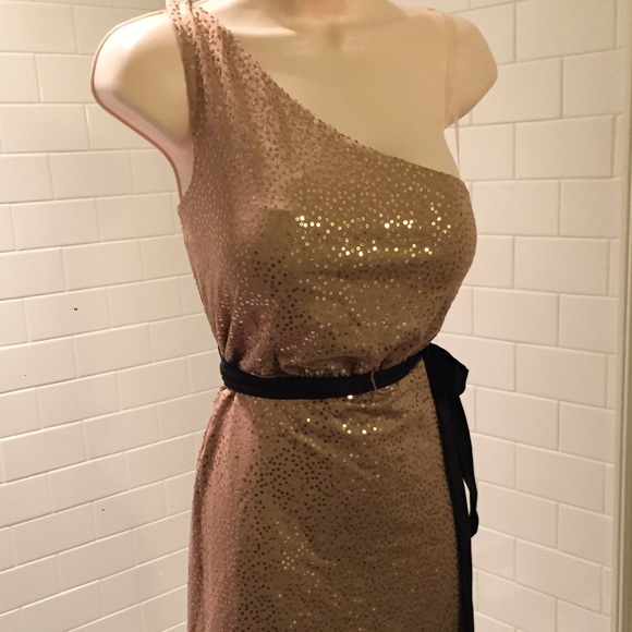Max & Cleo Warm Taupe Sequined Claudia Dress - Picture 2 of 4