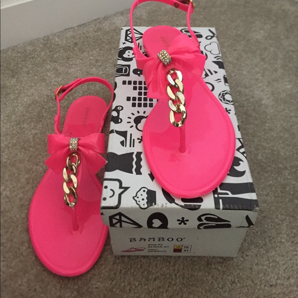 Pink gelly sandals size 10