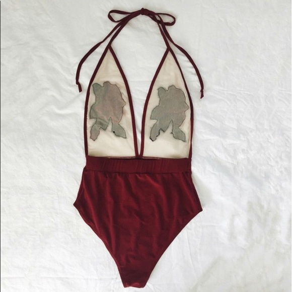 Chloe Embroidered Rose Swimsuit/Bodysuit - Picture 4 of 4