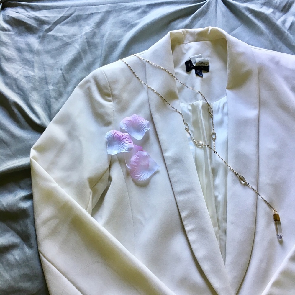 Topshop White Menswear Blazer Size US 2