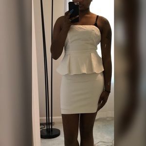 Short White Peplum Dress