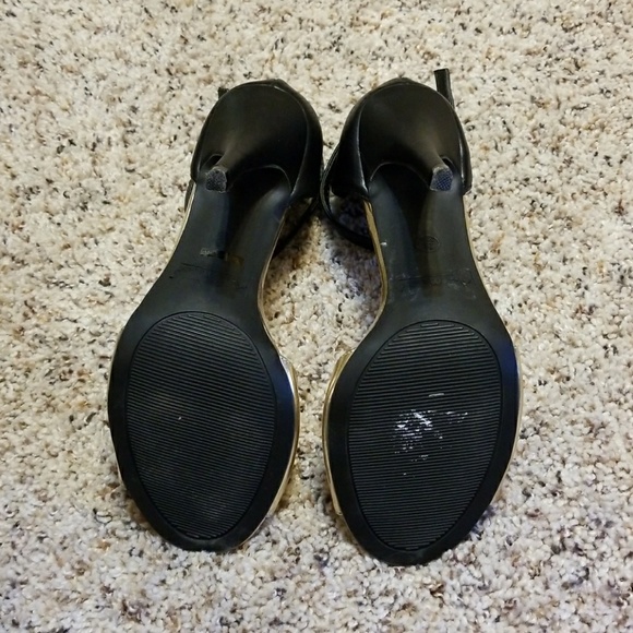 Gold and Black Sandal Heels - Picture 4 of 4