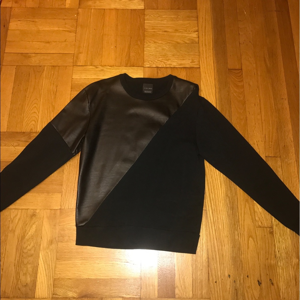 Pleather long sleeve shirt