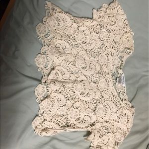 Lace crop top shirt