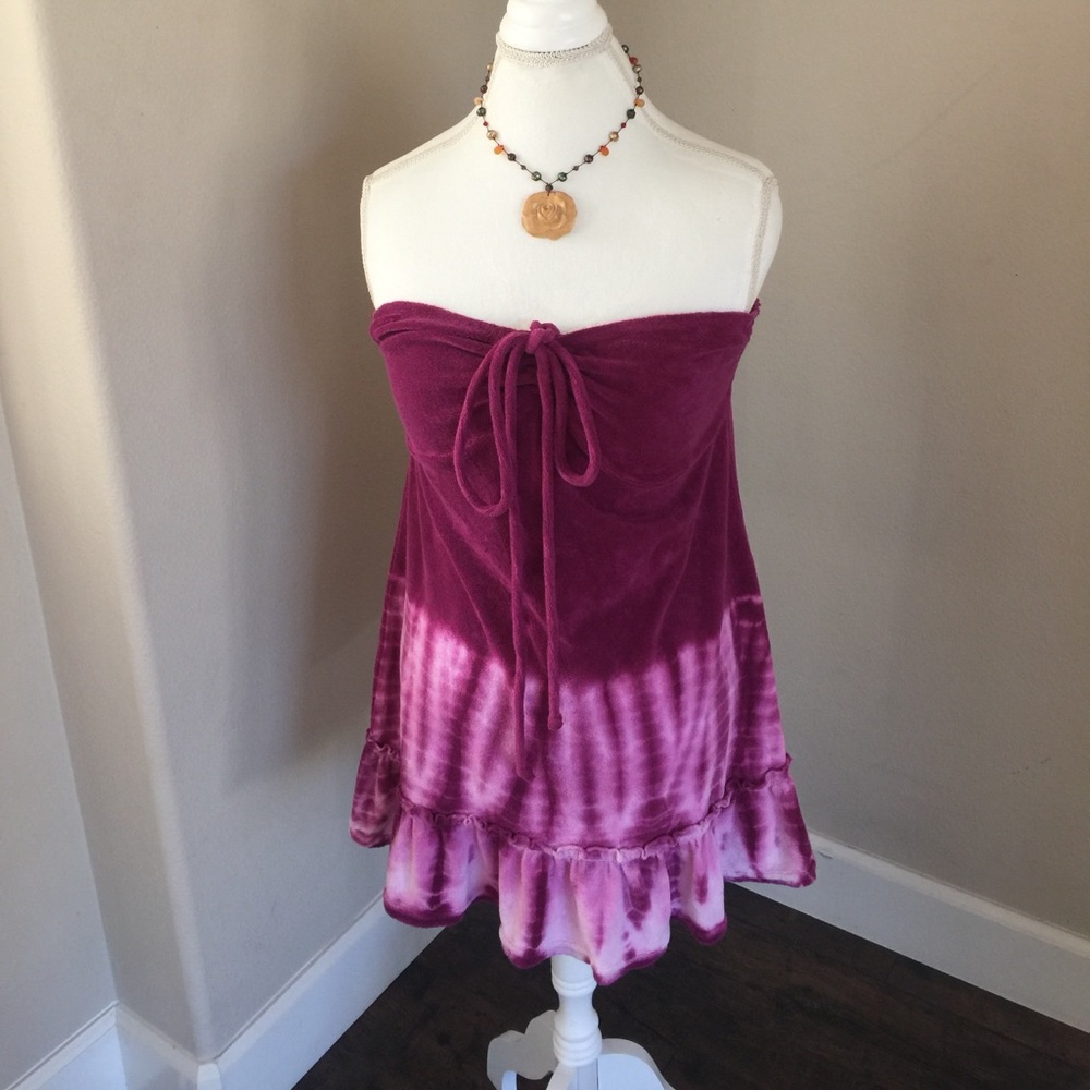 NWOT Tie-dyed pink beach coverup