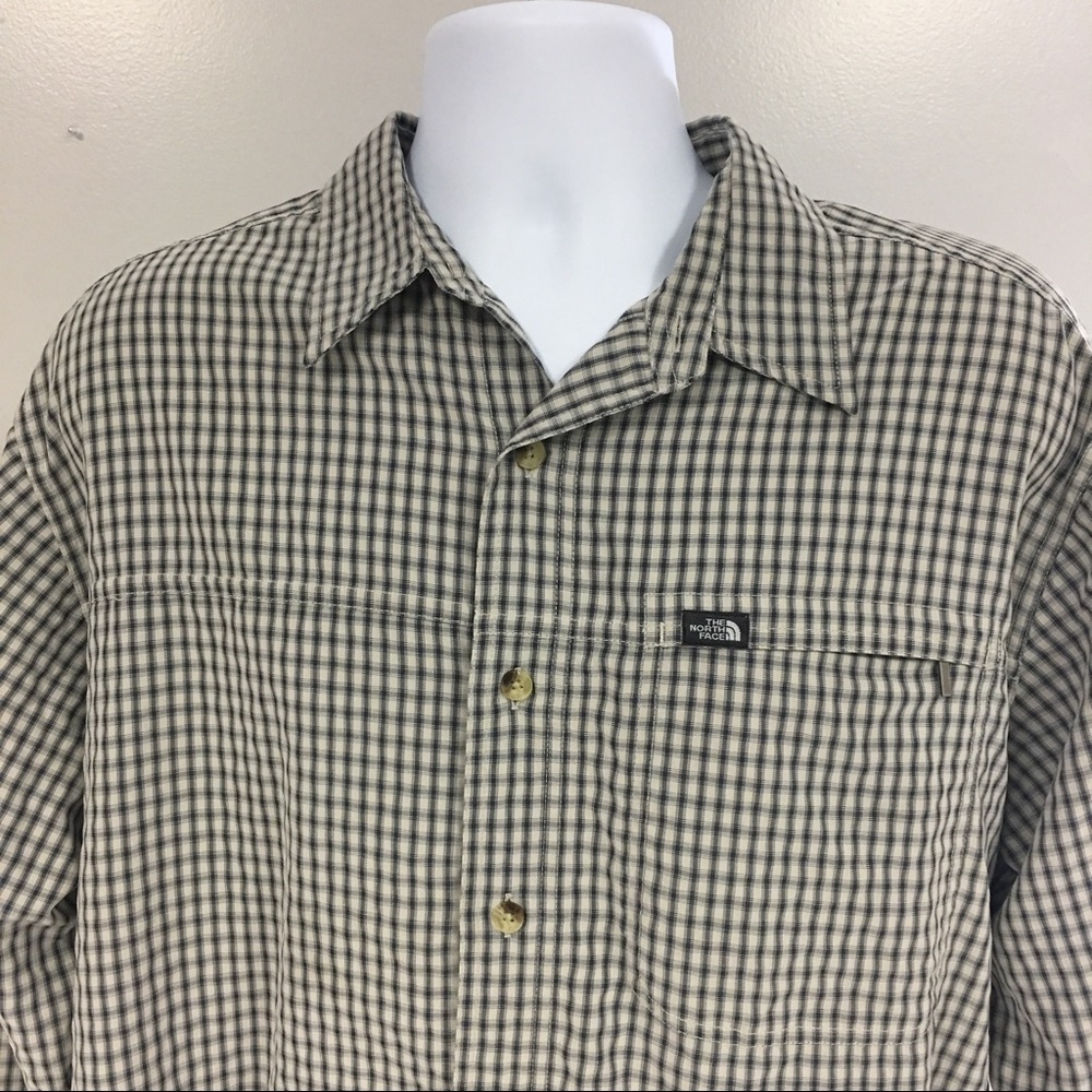 The North Face Mens Long Button Plaid Shirt L