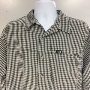 The North Face Mens Long Button Plaid Shirt L