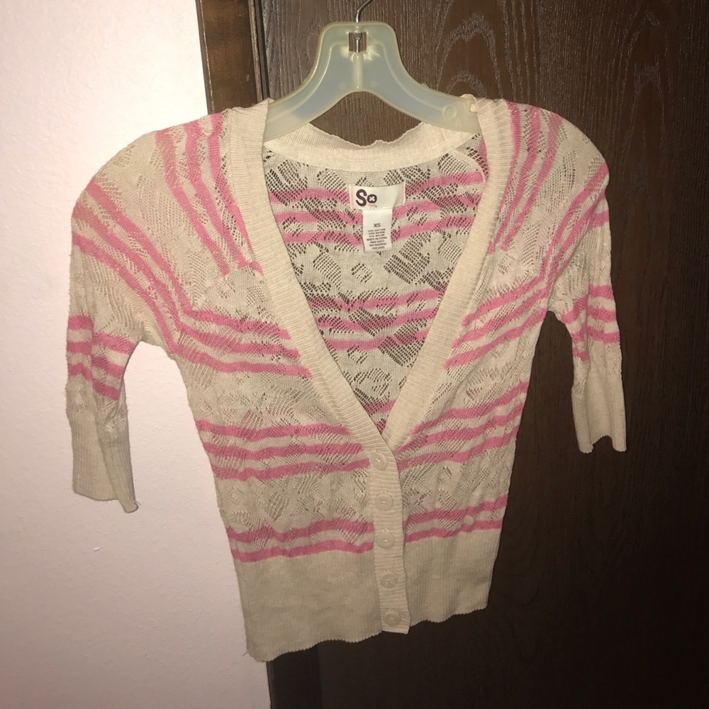 Striped cardigan shrug
