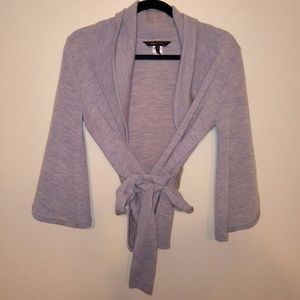 Women's BCBG shawl collar wool cardigan.