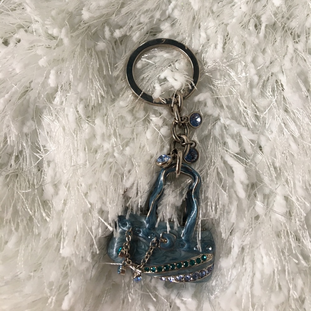 JUICY charm. Blue diamond Purse key chain