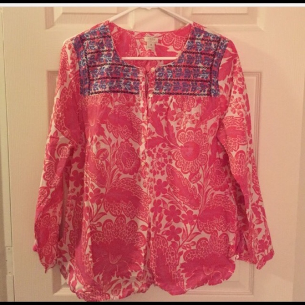 Jcrew flowered blouse