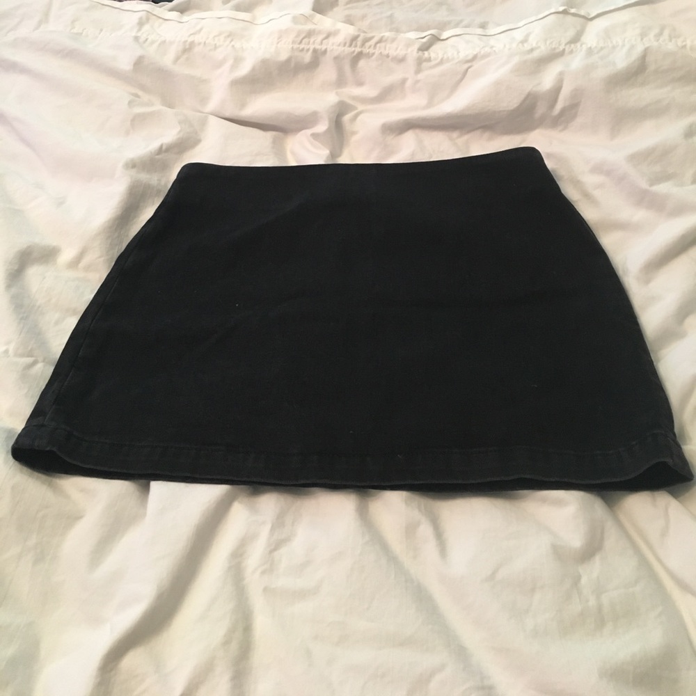 Black top shop denim skirt