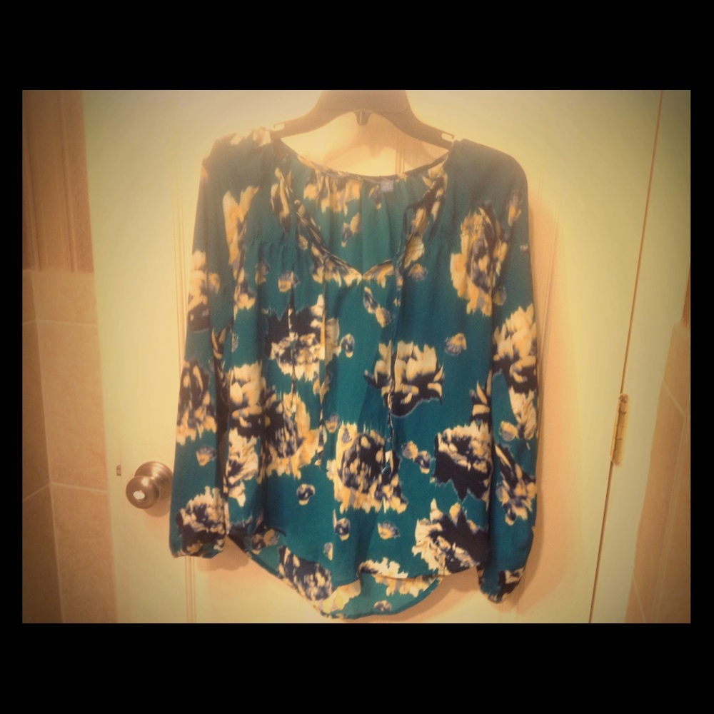 Floral tie front blouse Simply Vera VW Size XS