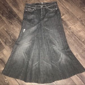 7 for all mankind long denim Jean skirt sz 28