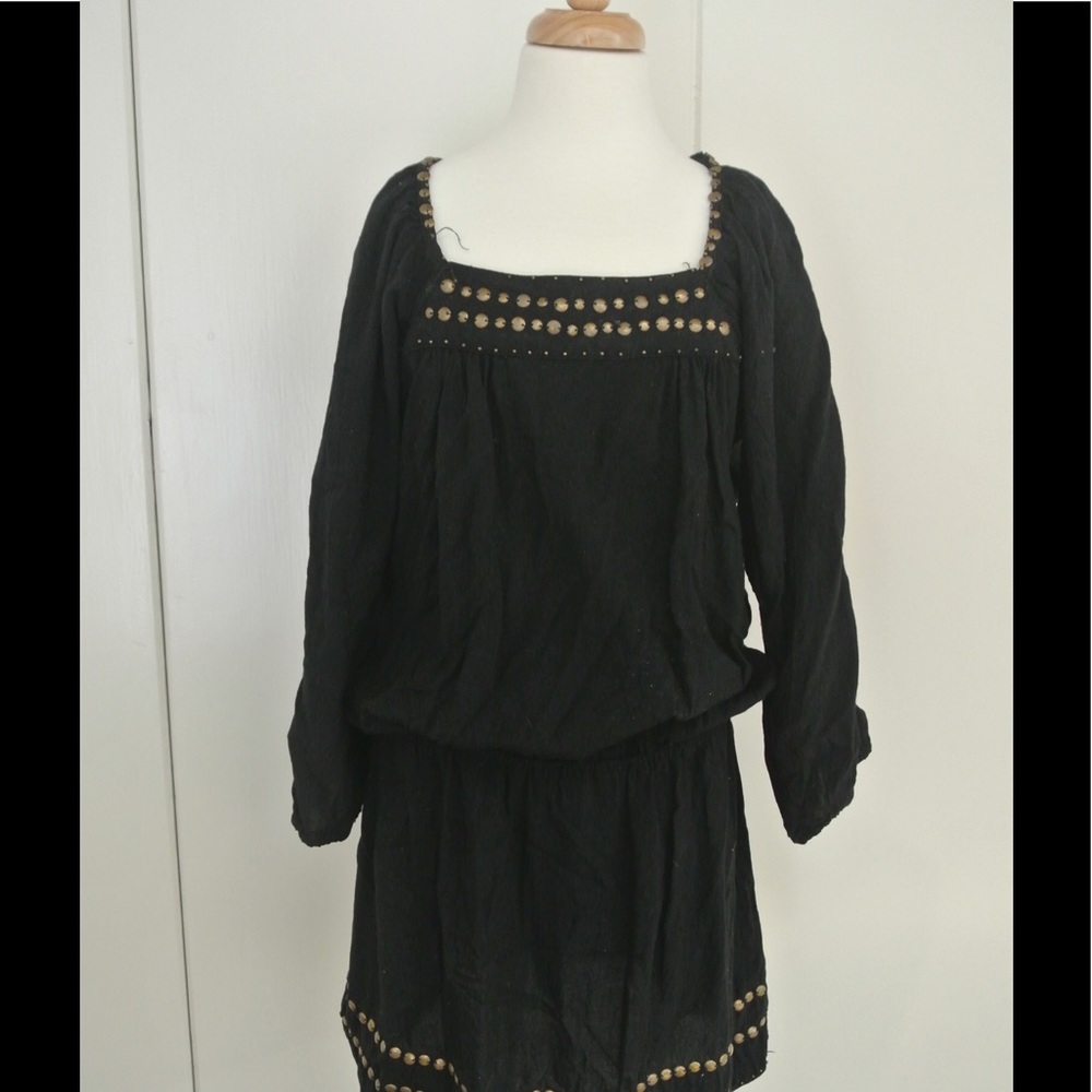 Beaded black mini dress