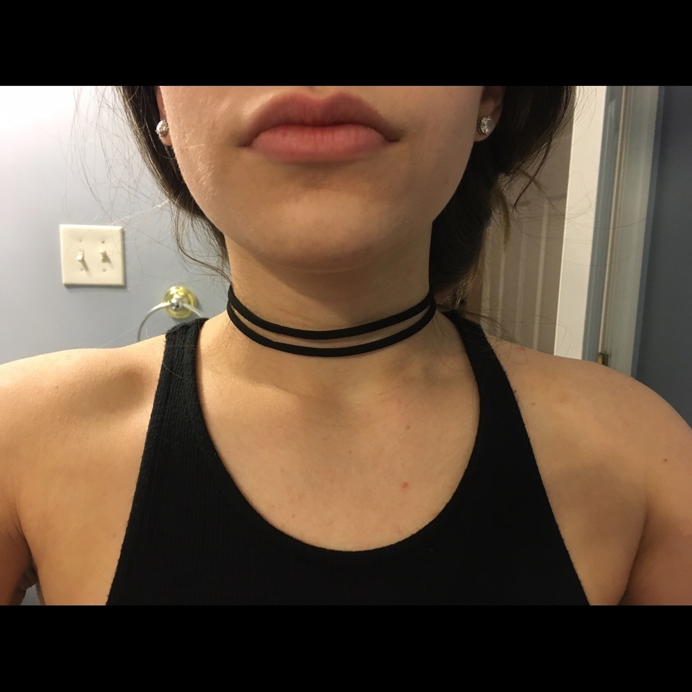 Double Wrap Black Choker