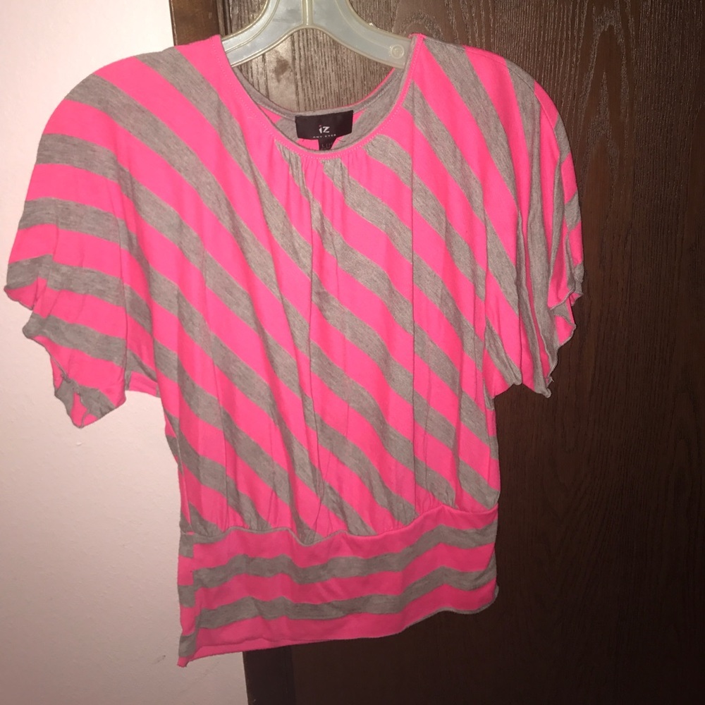 Diagonal striped blouse