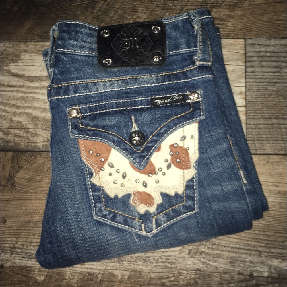 cow fur miss me jeans