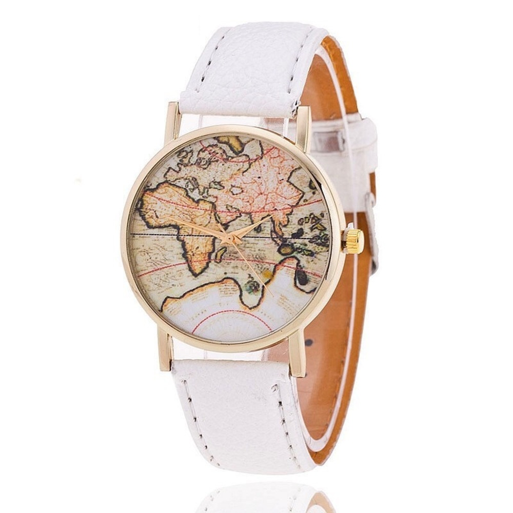 White Travelers World Map Watch NWT ⌚️