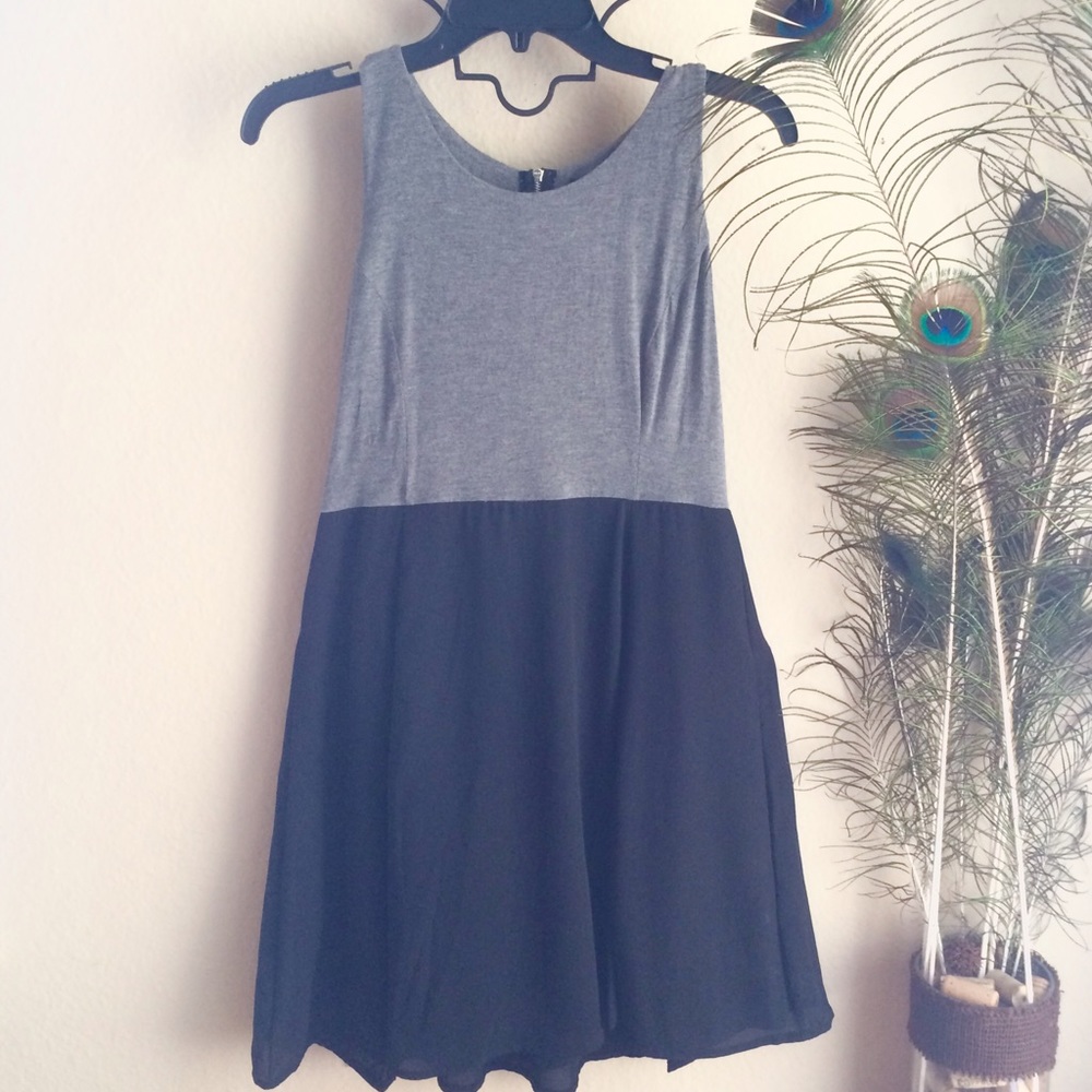 Gray/Black Mini-Dress.