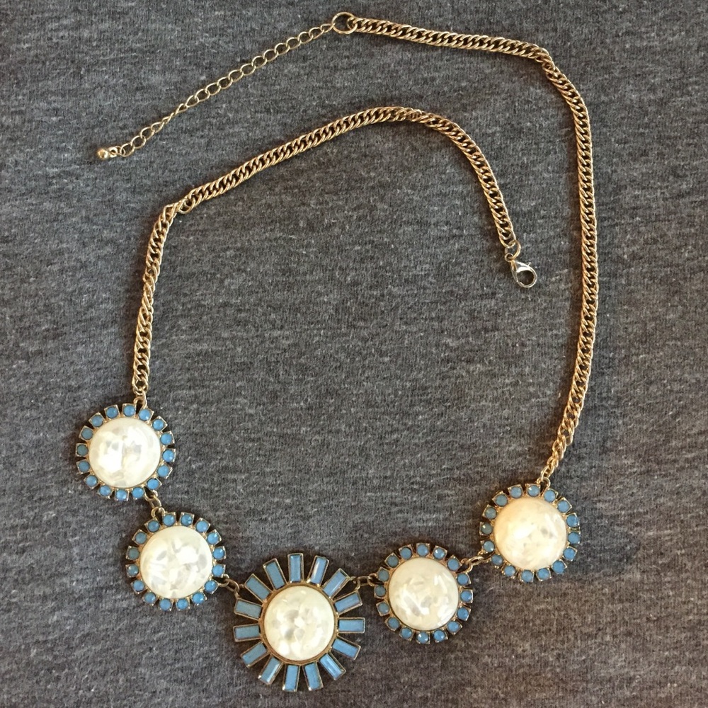 Blue and White Statement Necklace