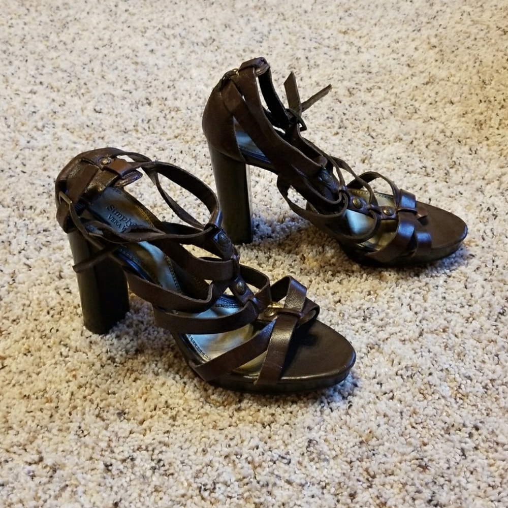 Simply Vera - Mocha Multi-Strap Heels