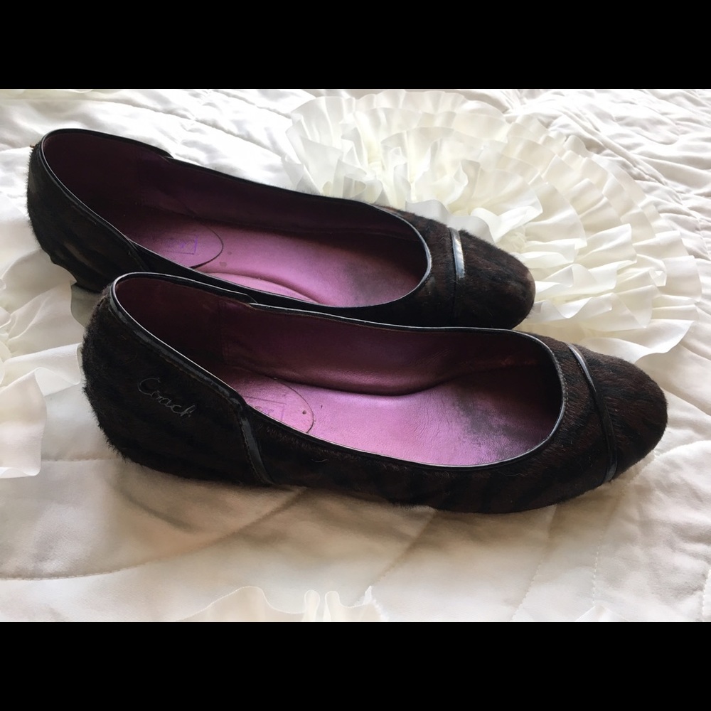 Coach flats animal print size 8
