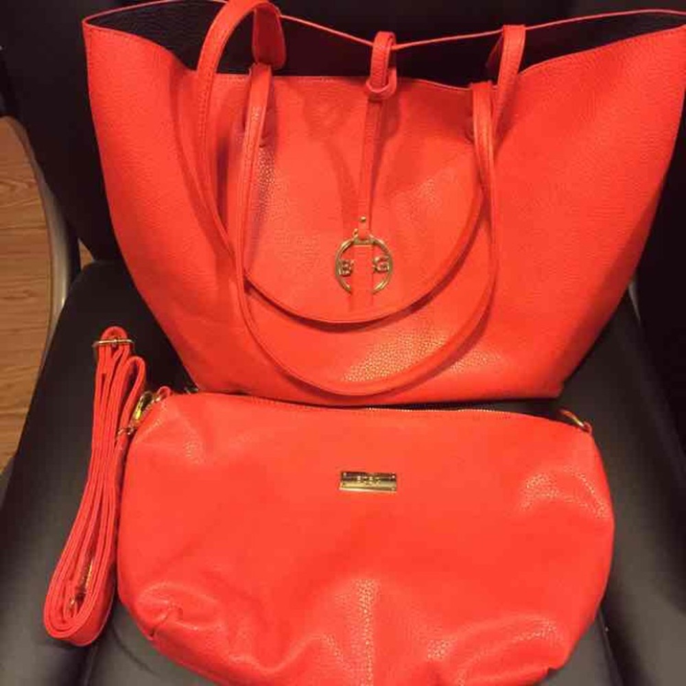 SOLD orange bag with pouch