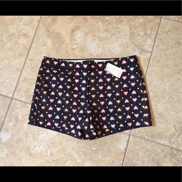 NWT J. Crew "stretch" Navy Shorts w/hearts FIRM - Picture 3 of 8
