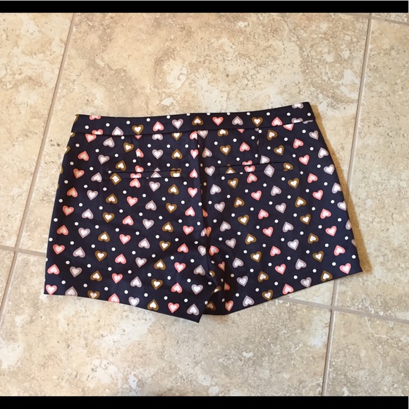 NWT J. Crew "stretch" Navy Shorts w/hearts FIRM - Picture 2 of 8