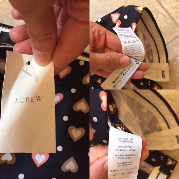 NWT J. Crew "stretch" Navy Shorts w/hearts FIRM - Picture 5 of 8