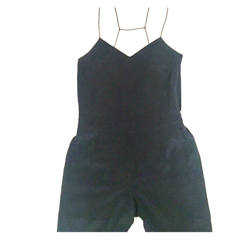 J Crew Navy Blue Silk Jumpsuit