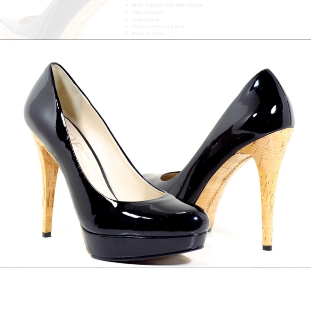 Michael Kors black patent leather platform pumps