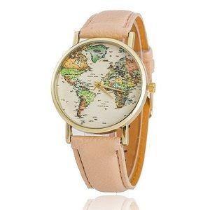 Beige Travelers World Map Watch NWT ⌚️