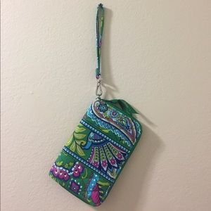 Vera Bradley Emerald Paisley Wristlet