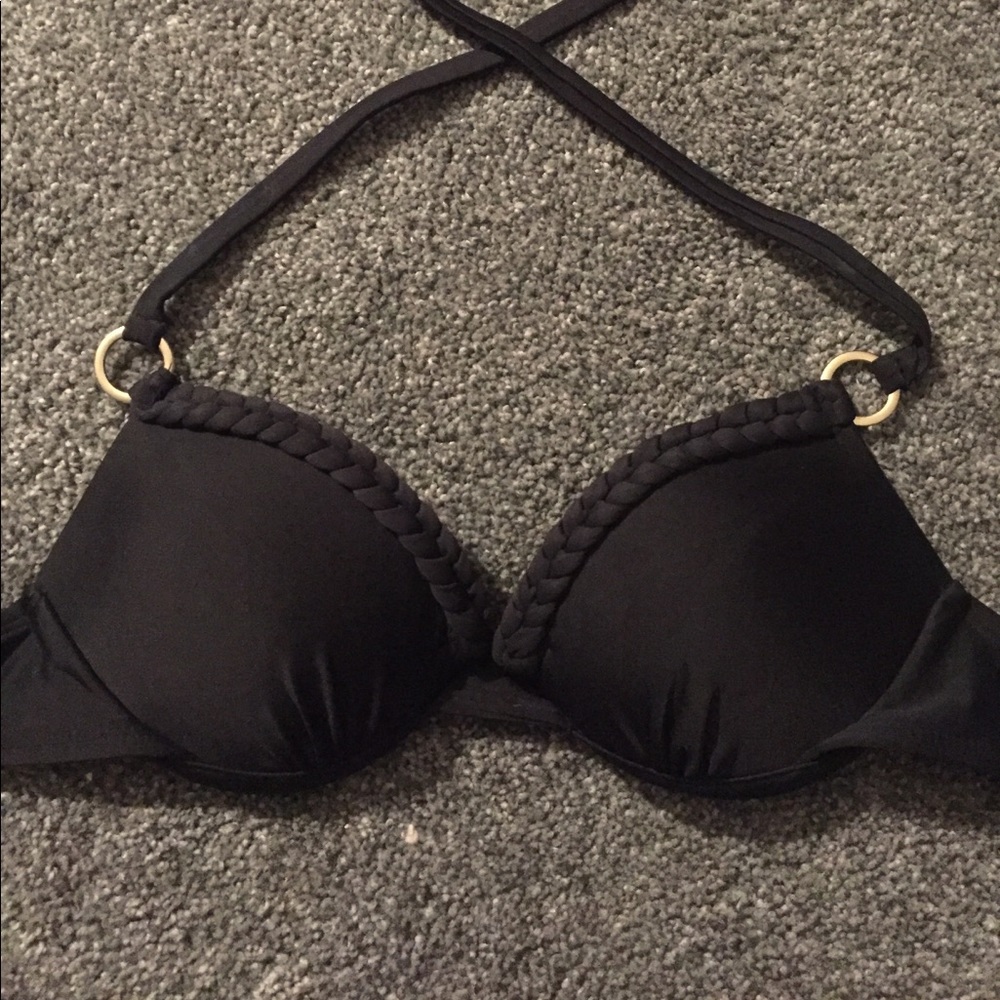 Black push-up swim suit top