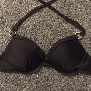 Black push-up swim suit top