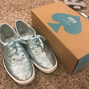 Kate spade blue glitter Keds