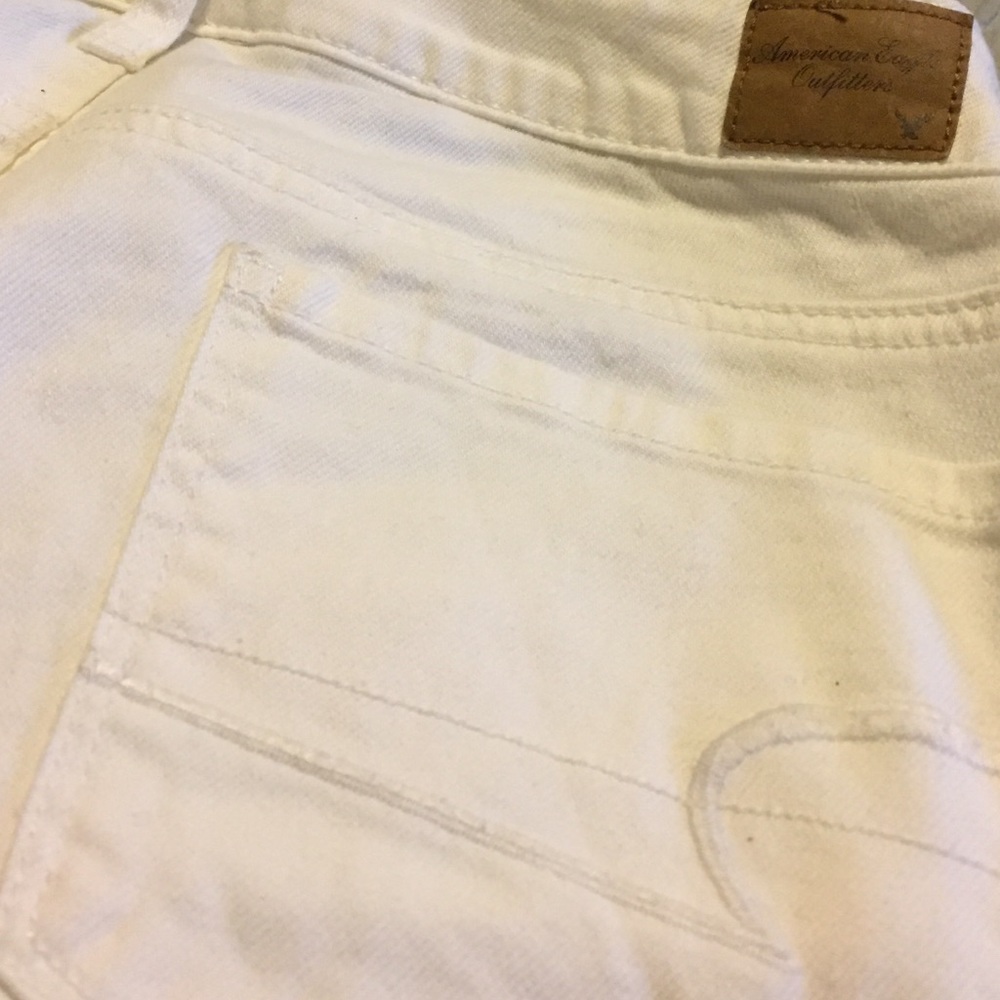 White embroidered jeans
