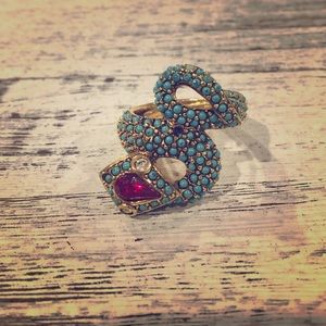 Kenneth Jay Lane turquoise snake ring