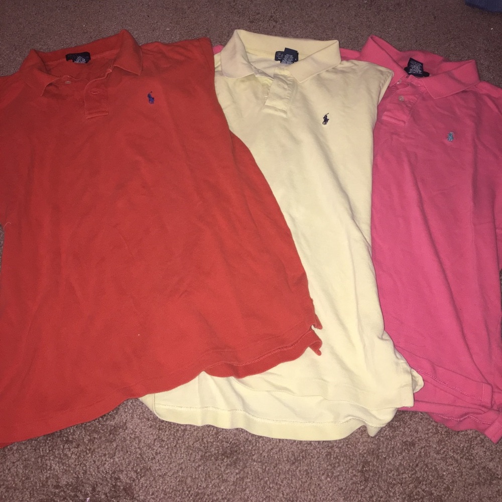 Three polo shirts