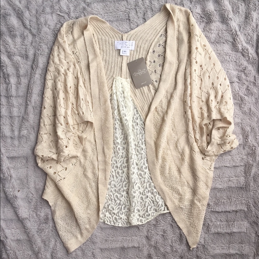 The Cue by Cher Qu Cream Sweater