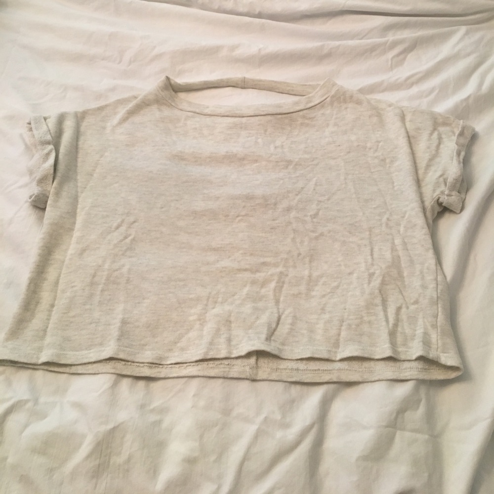 Off white open back crop top