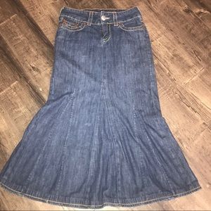 True Religion Monika Big T Denim Jean Skirt 27