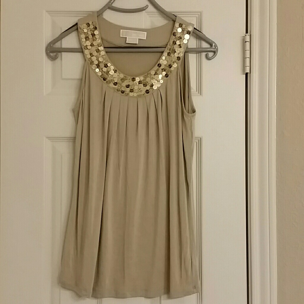 Michael Kors gold tan sleeveless tank